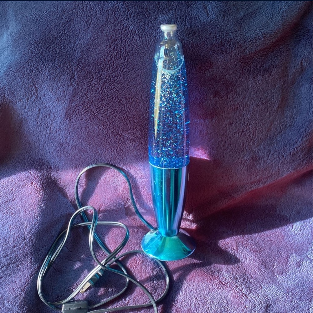 Glitter blue lava lamp